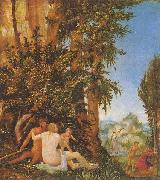 Albrecht Altdorfer, Landschaft mit Satyrfamilie